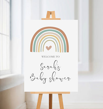 Neutral Rainbow A3 welcome Poster - Digital File
